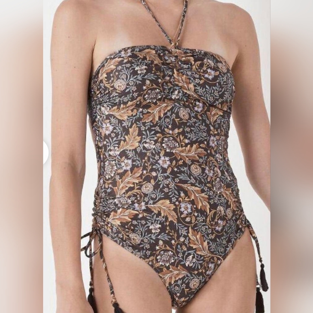 Spell & The Gypsy NWOT Oasis Ruched One Piece Swimsuit Nightshade, M